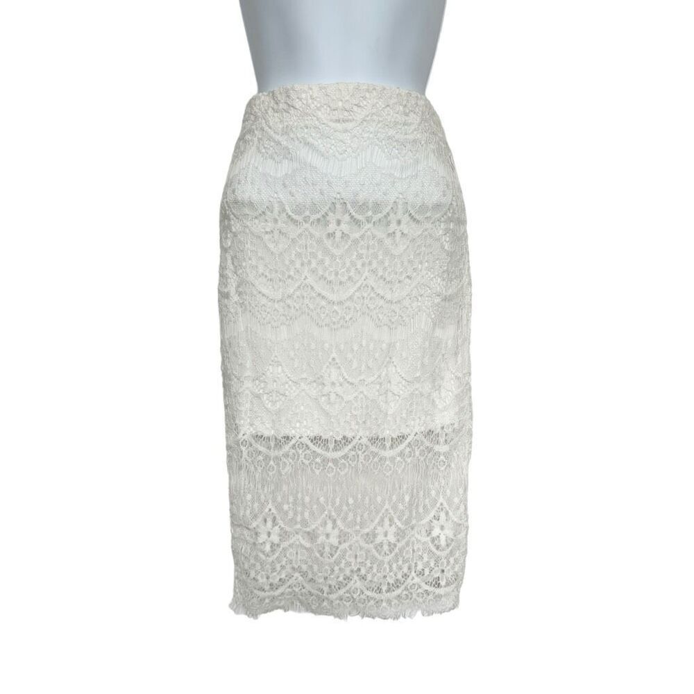 Rue 21 White Lace Pencil Skirt Women’s Small